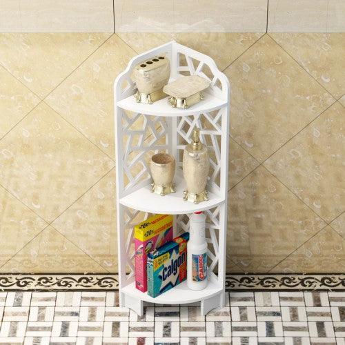 3-Tier Wood Plastic Bathroom Storage Corner Shelf Rack Organizer - Toytexx 3-Tier Wood Plastic Bathroom Storage Corner Shelf Rack Organizer - Toytexx